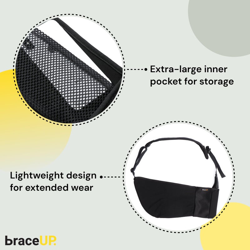 BraceUP Arm Sling for Shoulder Injury for Women and Men - Rotator Cuff Torn, Wrist and Elbow Surgery with Adjustable Padded Arm Support Strap - Image 4